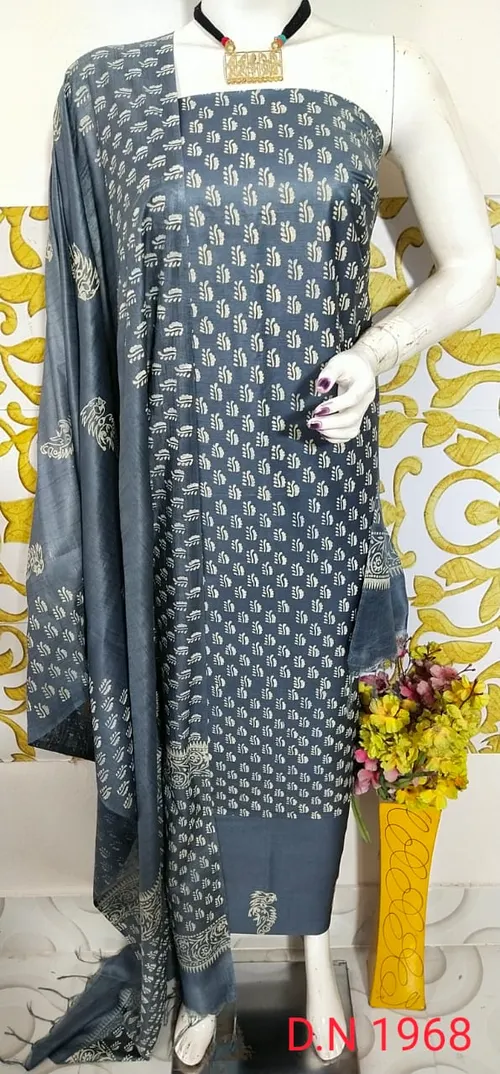 Handcrafted Hand Block Print Cotton Suit Set with Traditional Motifs